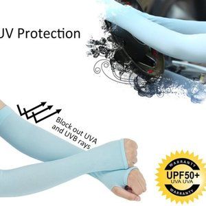UV blue Cooling Arm Sleeves Cover Sun Sleeve